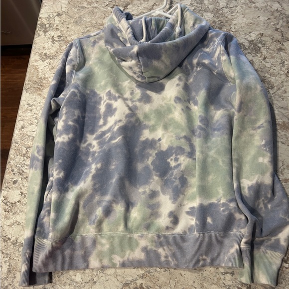 Hollister Tie Dye Hoodie Sweatshirt Blue Green Women’s Large - Picture 10 of 10